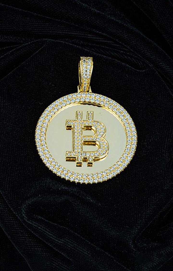 Crypto Elegance Zircon Studded Gold Locket