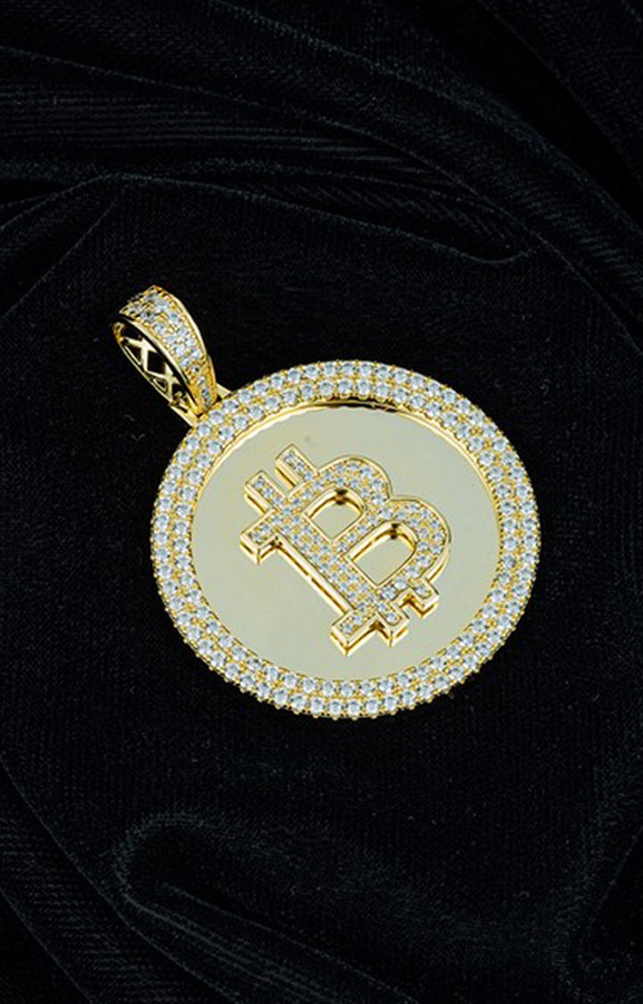 Crypto Elegance Zircon Studded Gold Locket