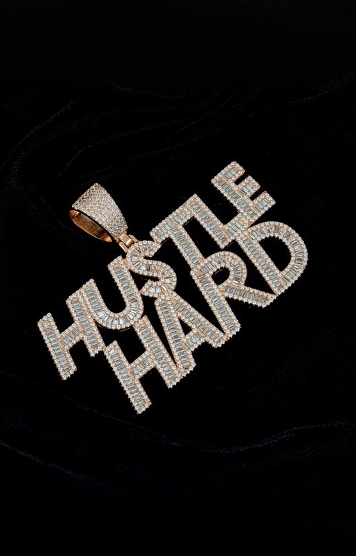 Hustler's Pride Zircon studded Locket in Rose Gold
