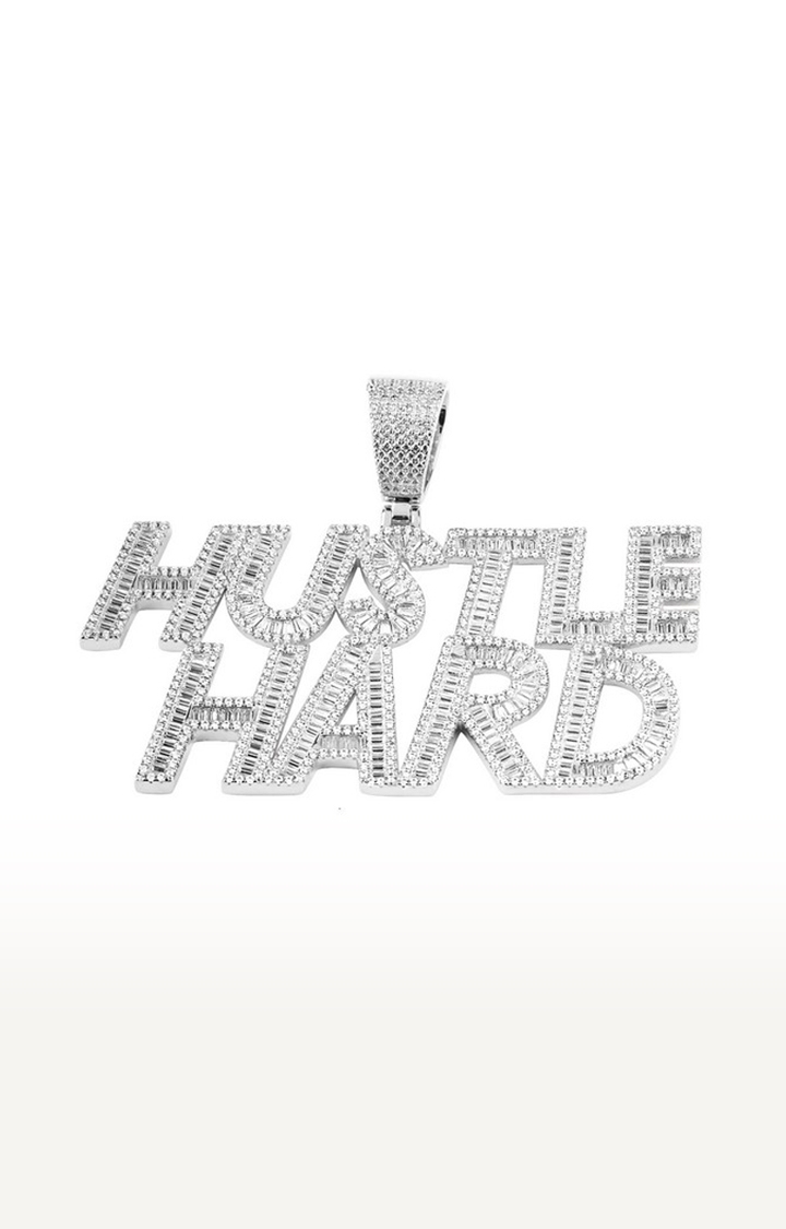 Hustler's Pride Zircon studded Locket in Silver