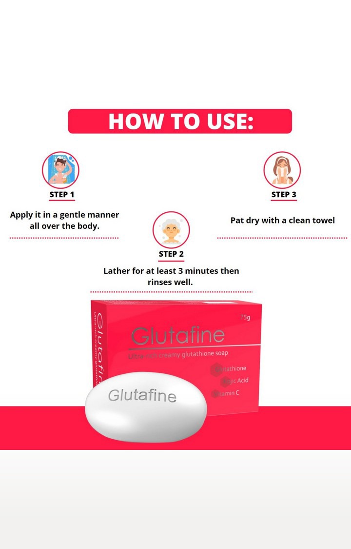 Glutafine Skin Lightening Soap - 75gm - Pack of 4