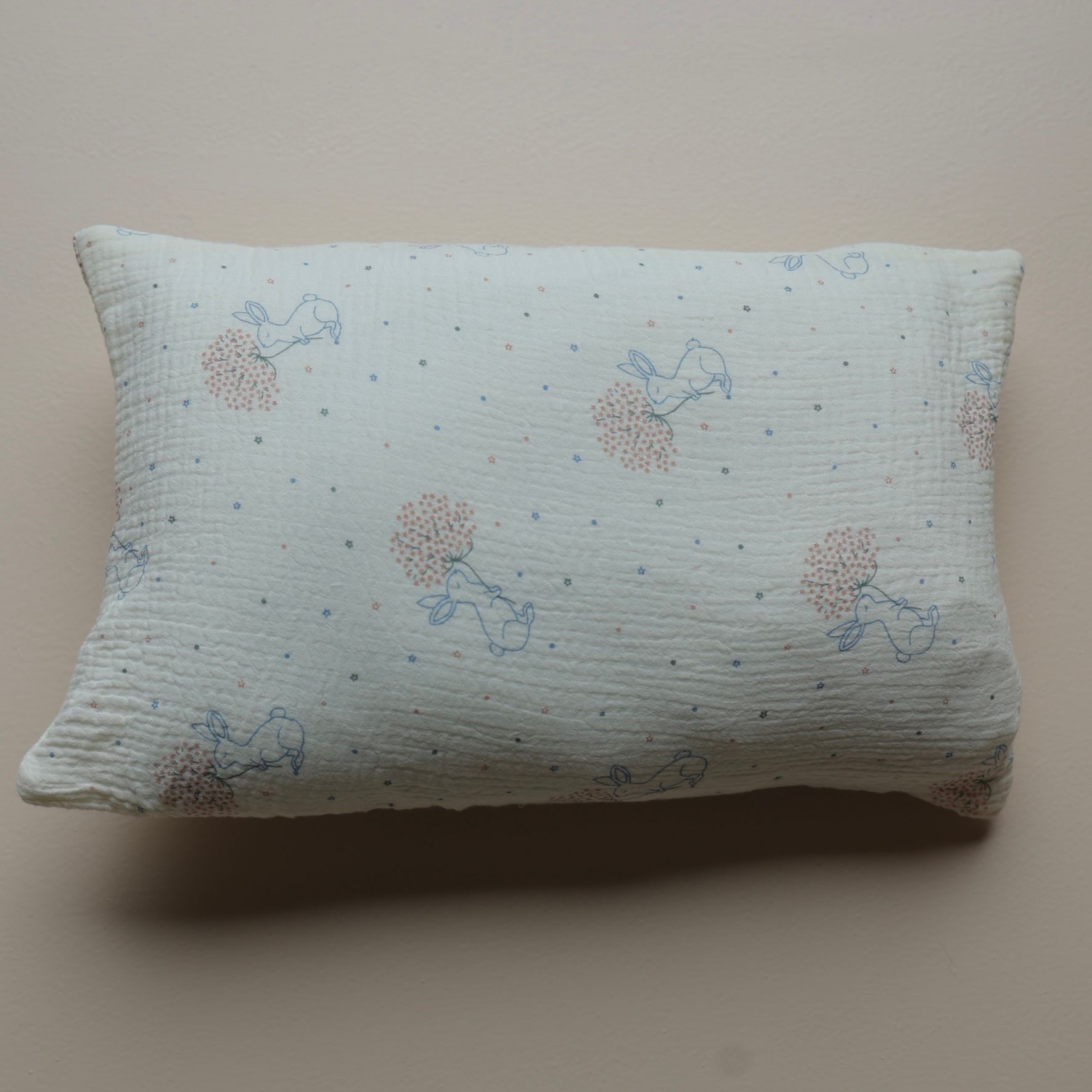BunnyBlue Reversible Muslin Blanket & Pillow Set