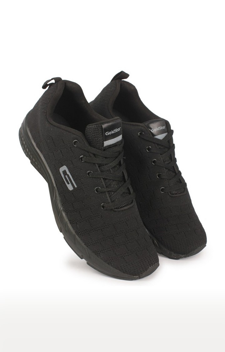 Goldstar Fashionable Black Sports Shoes For Men