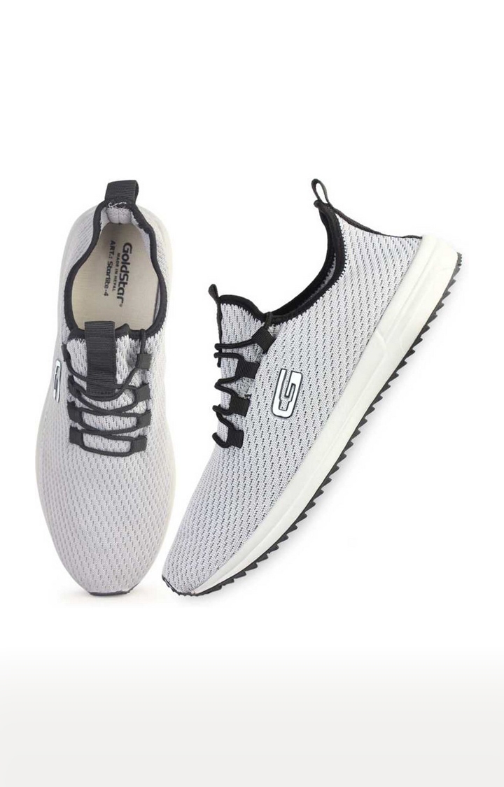 Goldstar | Goldstar Fashionable Grey Sports Shoes For Men 2