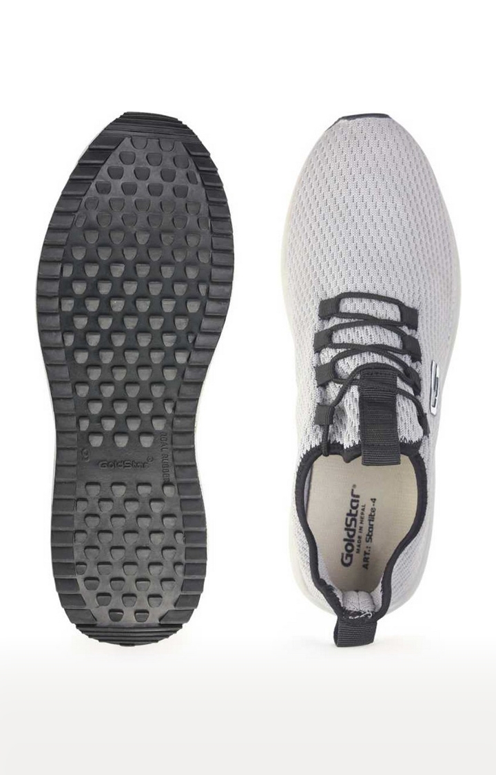 Goldstar | Goldstar Fashionable Grey Sports Shoes For Men 3