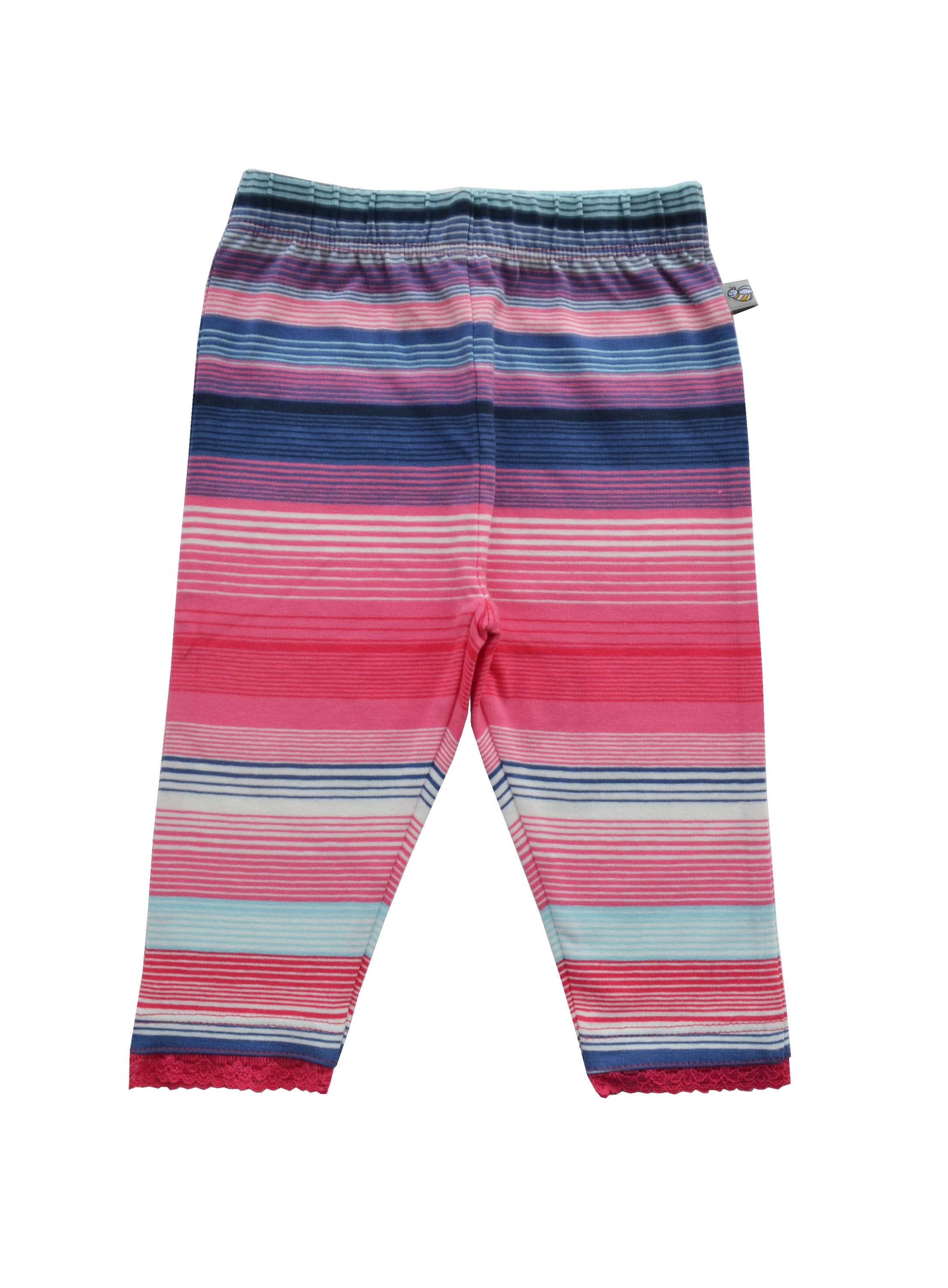 Babeez | Girls Pink Striped Legging (95%Cotton 5%Elasthan Jersey) undefined