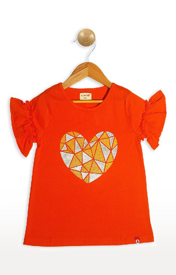 Pinehill | Pinehill Girls Crystal Heart Printed T-Shirt 0