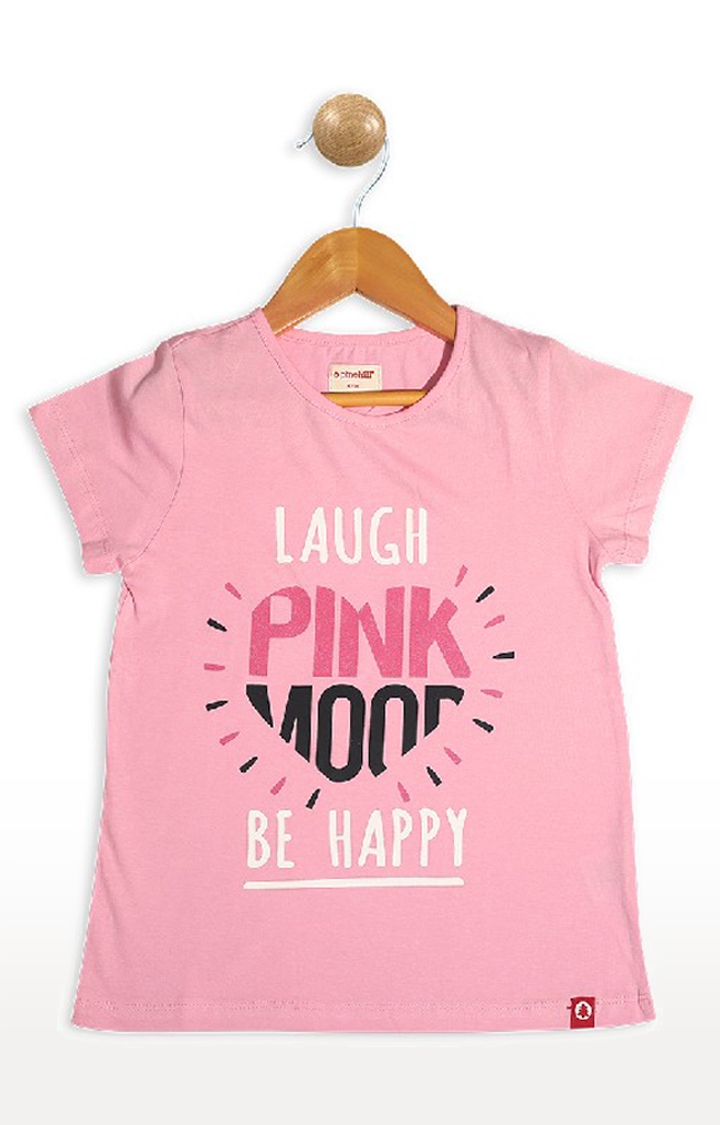 Pinehill | Pinehill Girls Pink Mood Printed T-Shirt 0