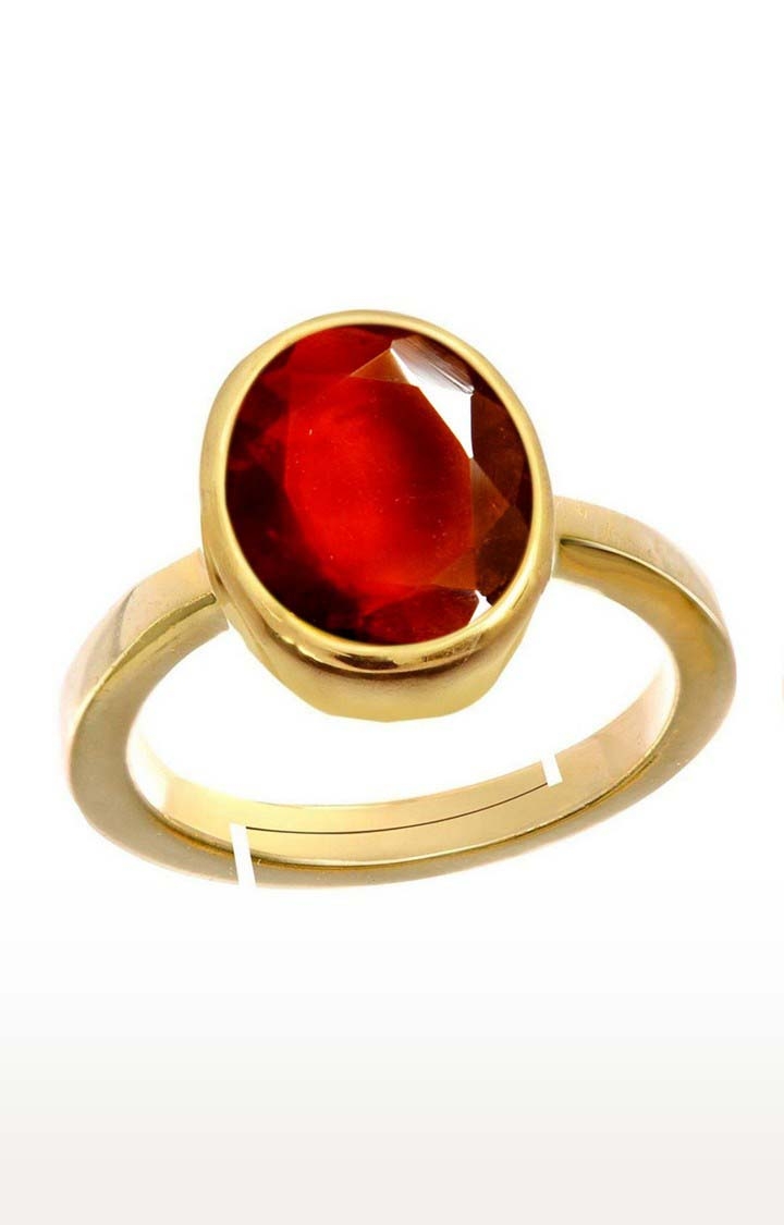 55Carat | Red Gold Plated Hessonite Rings 0