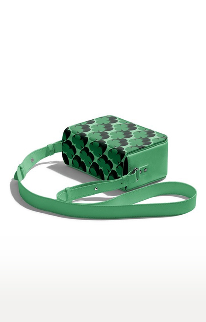 Women's Green Clover Sol Box Sling Bags