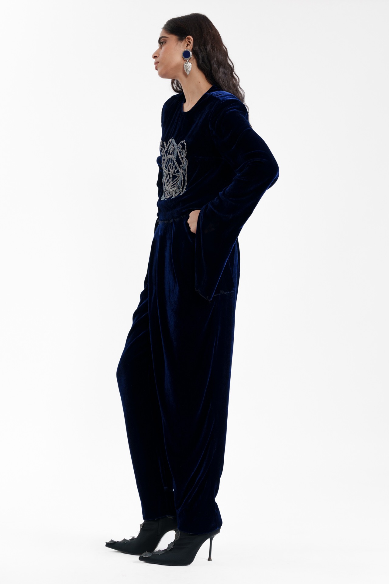 Sculpted Crop Top & Draped Pant Set