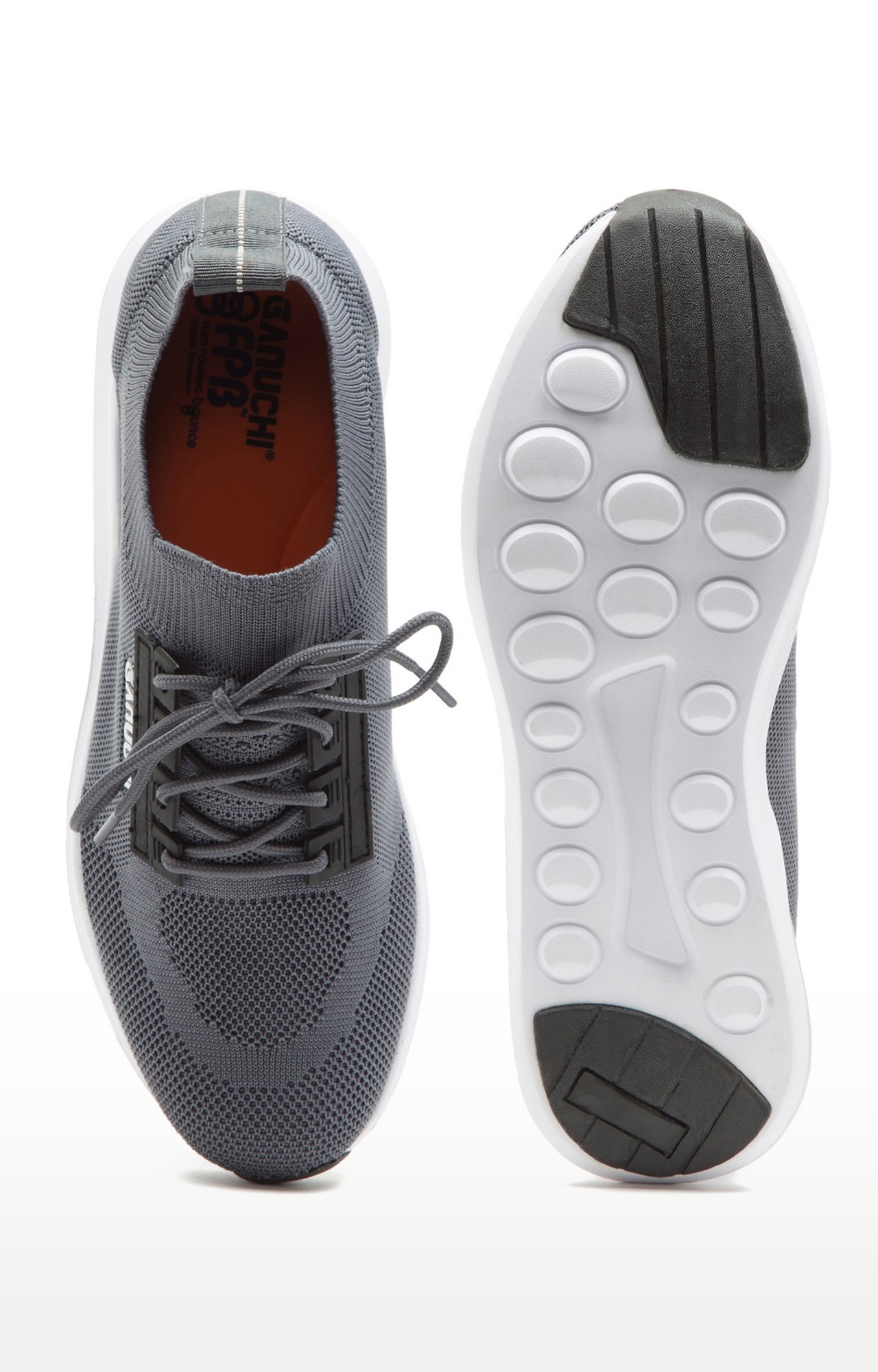 GANUCHI | Ganuchi by Franco Leone Men's Mesh Grey Running Shoes 3