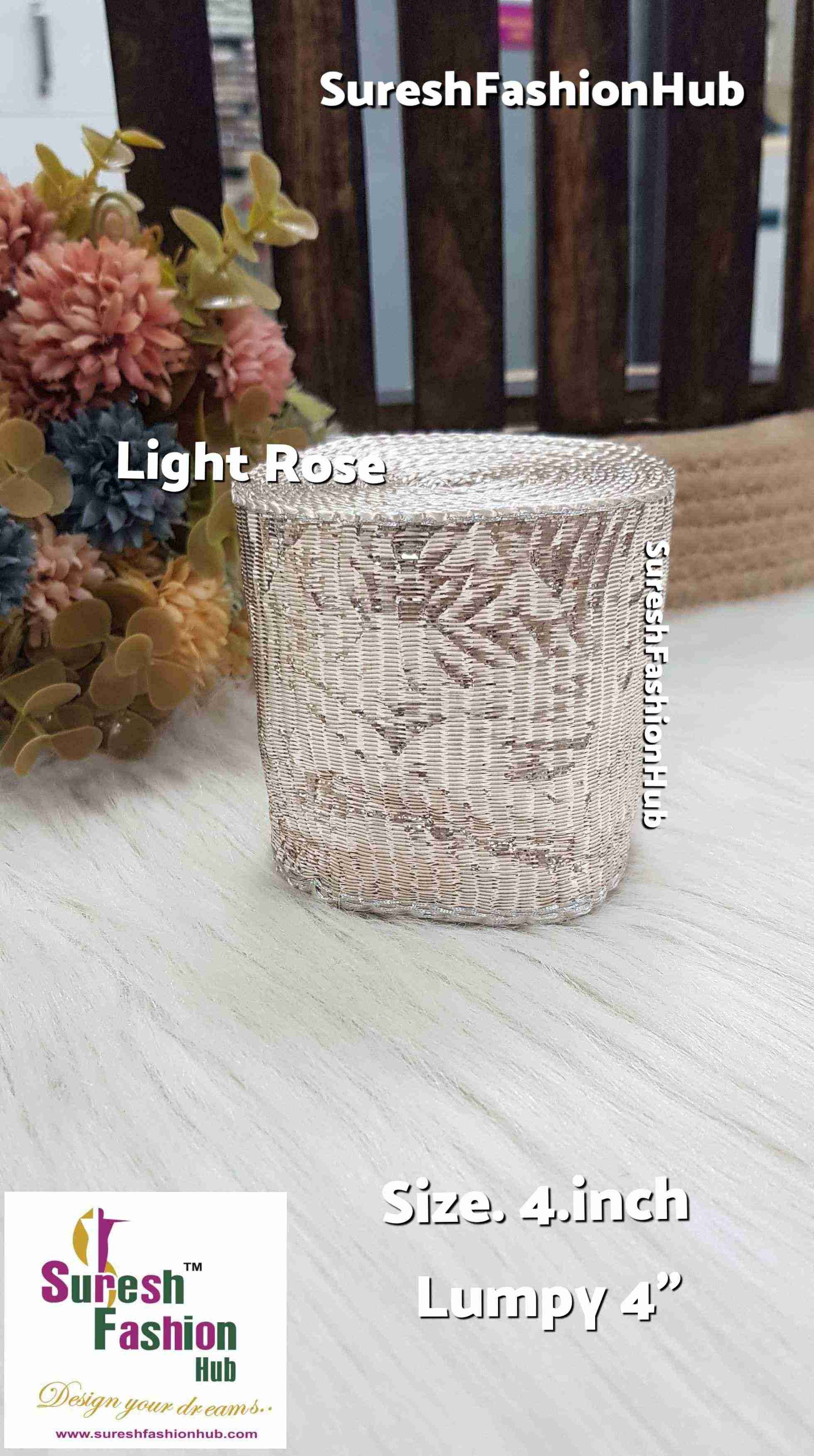 Light Rose Lumpi Gota Border 4'' inch