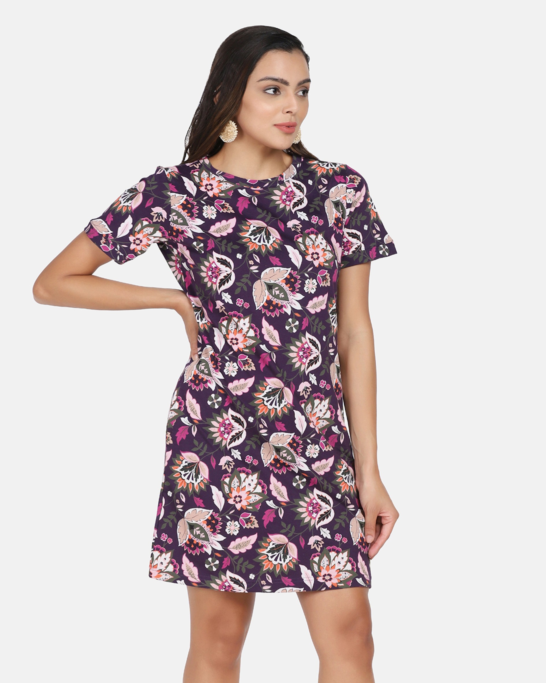 Violet Printed Pocket Dress