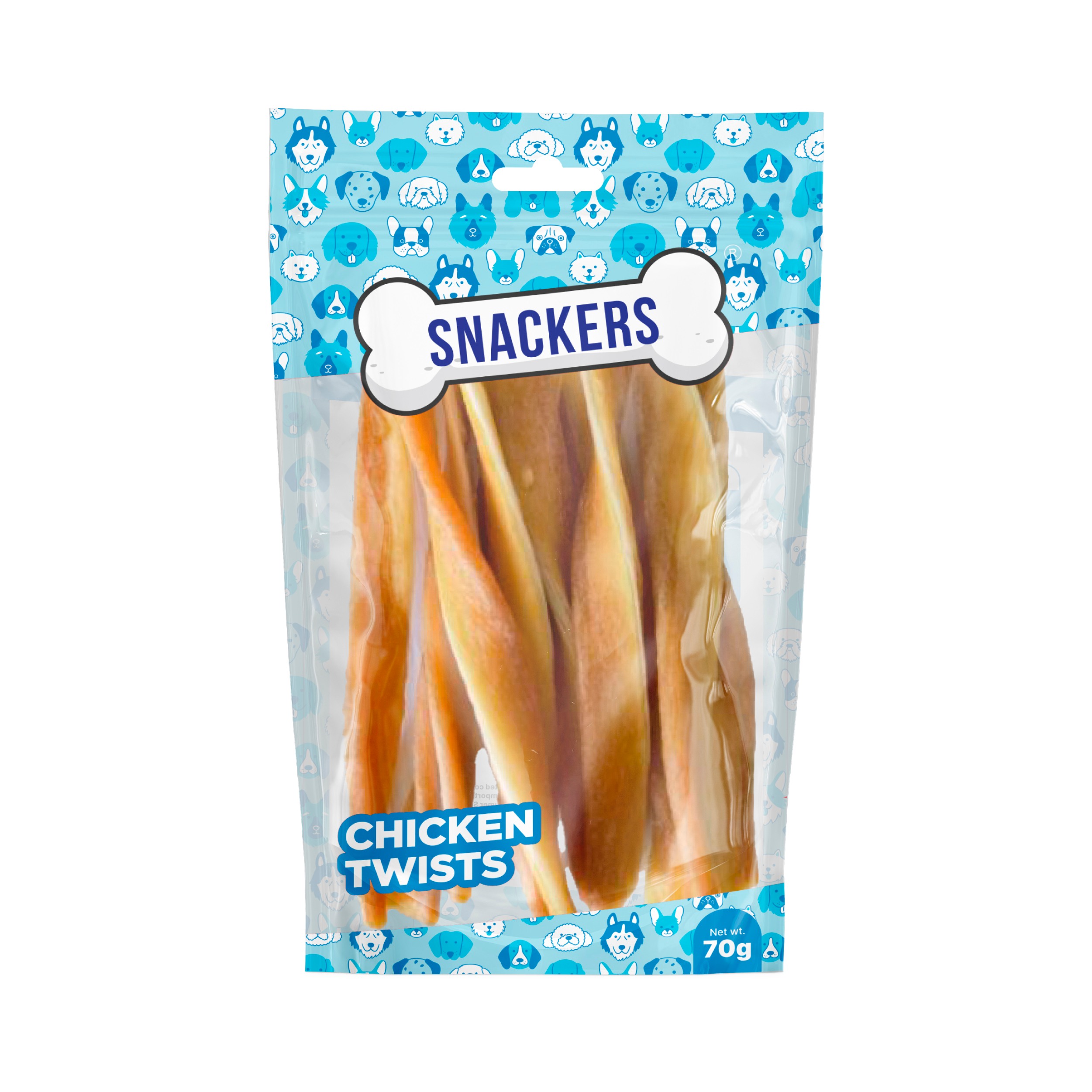 Snackers Chicken with Fiber Stick Twists for Dogs (12 cm, 2 cm, 70 g)