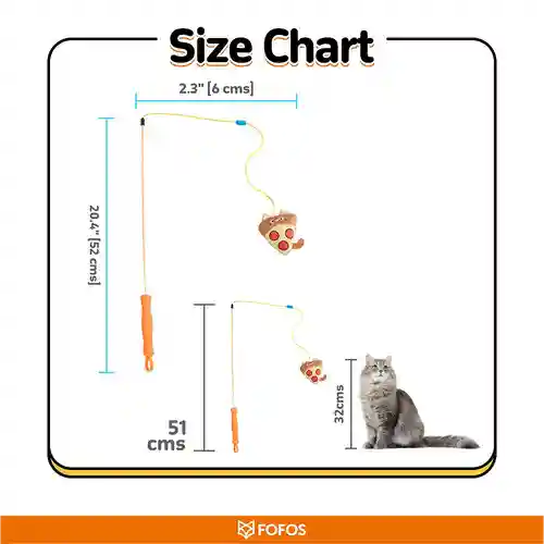 Barkbutler Fofos Cat Wand Toy Replaceable Meow Fast Food