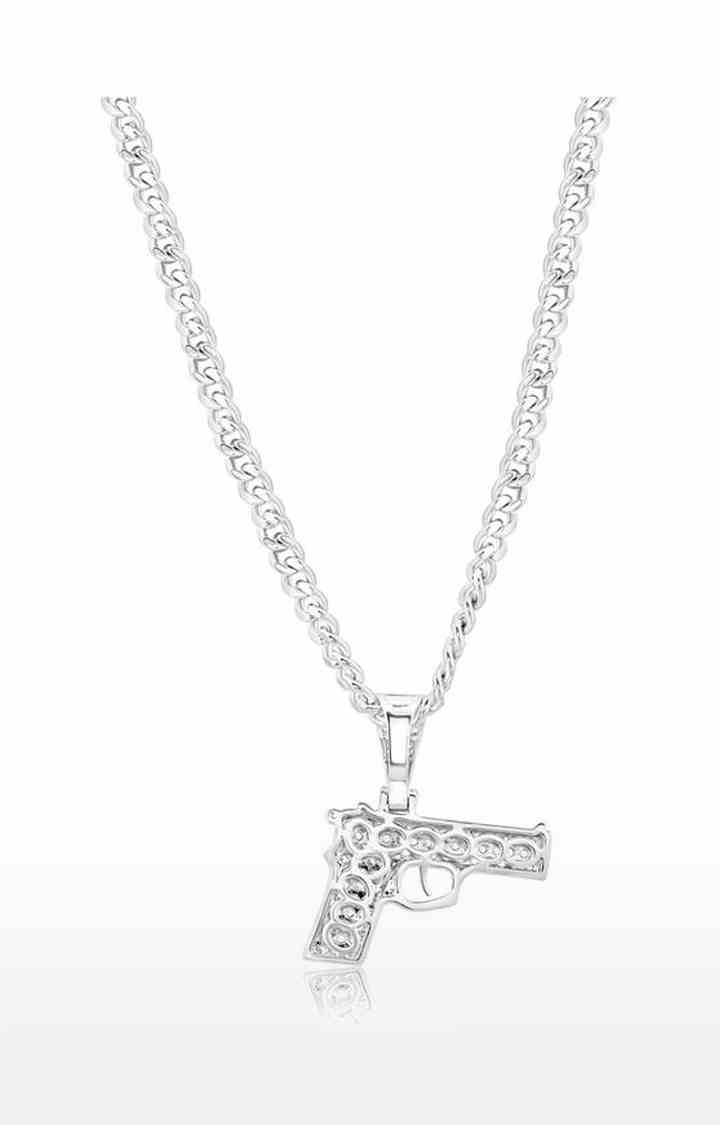 Unisex Silver Gun Pendant