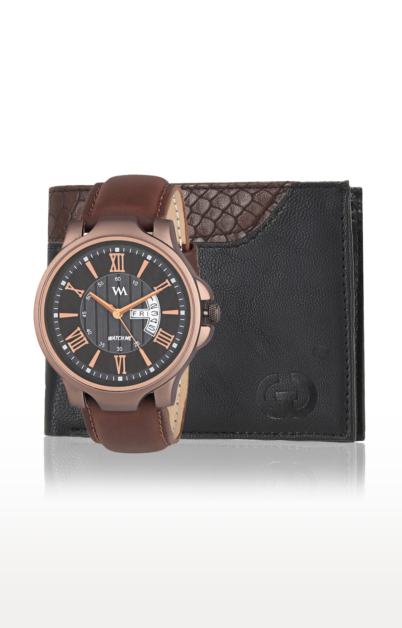 Greywood | Black and Brown Wallet and Analog Watch 0