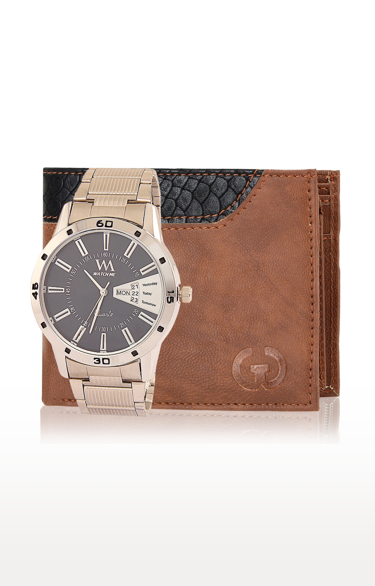Greywood | Brown and Gold Wallet and Analog Watch 0