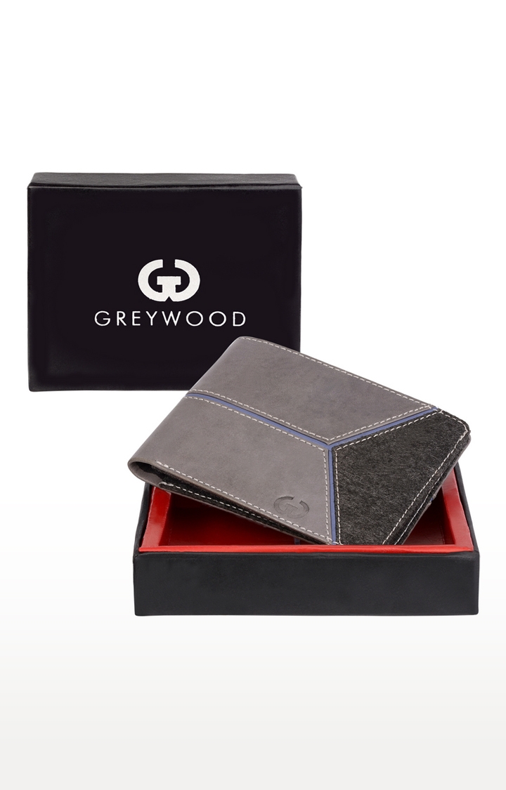 Greywood | Black and Grey Solid Wallet 4