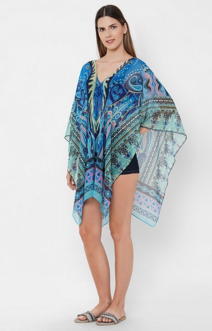 Get Wrapped | Get Wrapped Printed Multicolor Beach Cover-Up Dress - Combo Pack of 2 2