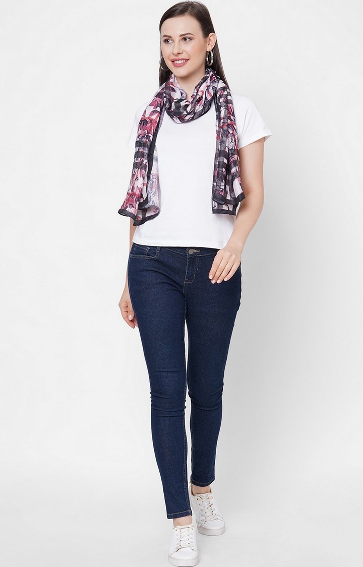 Get Wrapped | Get Wrapped Multi-Coloured Digital Printed Scarf in Soft Wool Feel Fabric for Women 1