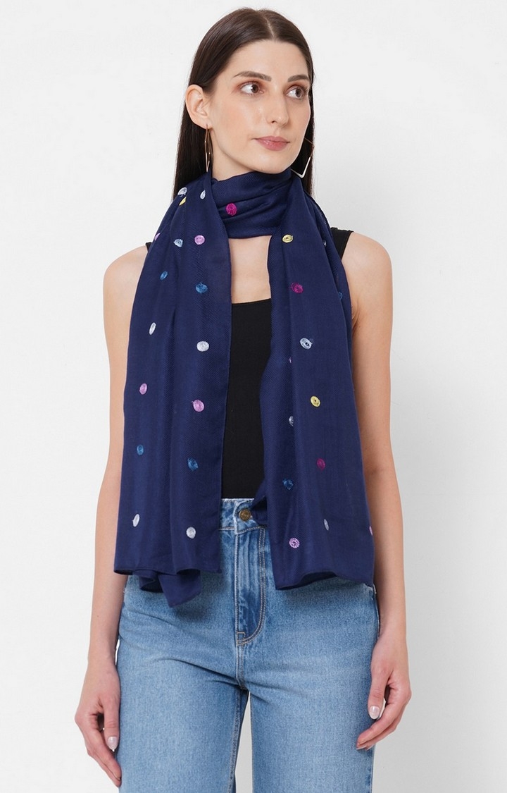 Get Wrapped | Get Wrapped All Over Embroidered Scarf in Wool Finish Fabric for Women 0