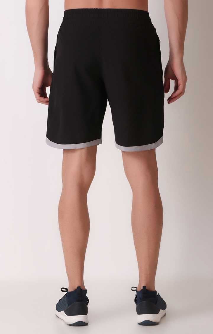 GYMYARD | Men's Black Polyester Solid Activewear Shorts 3