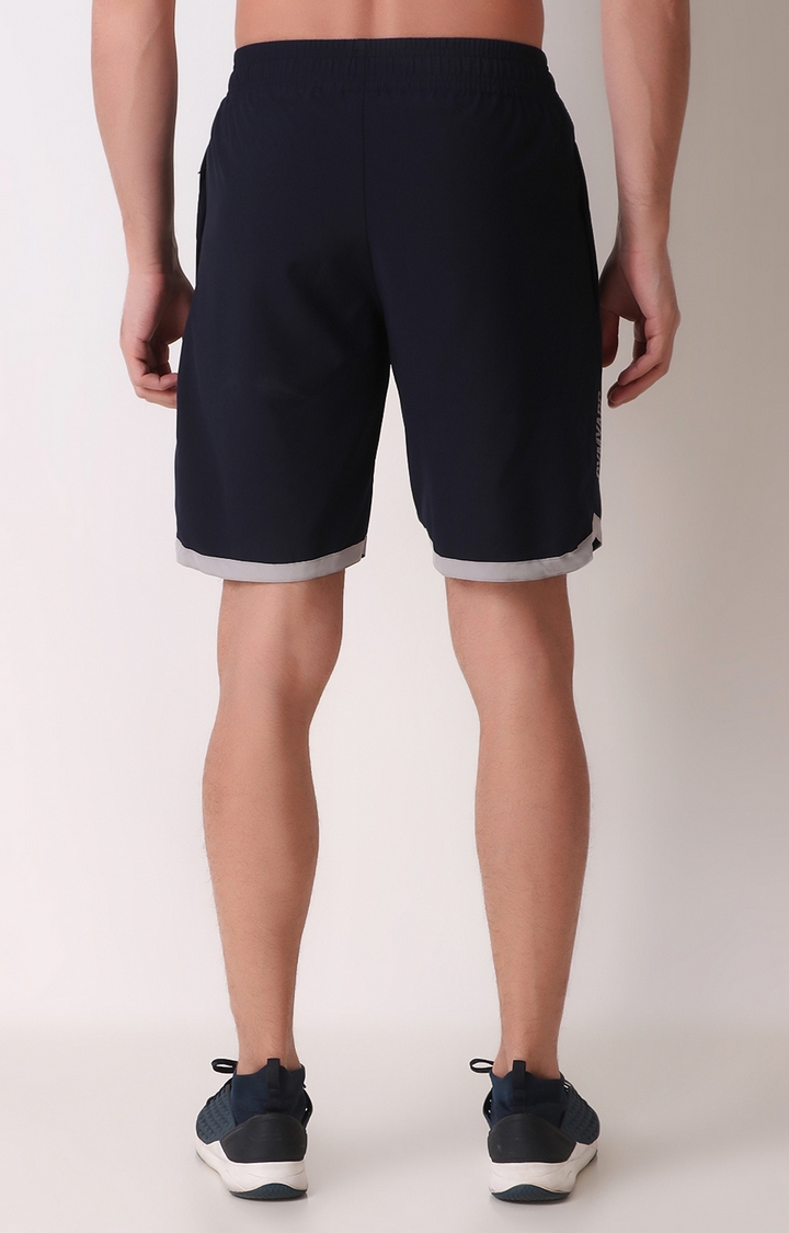GYMYARD | Men's Navy Blue  Polyester Solid Activewear Shorts 3