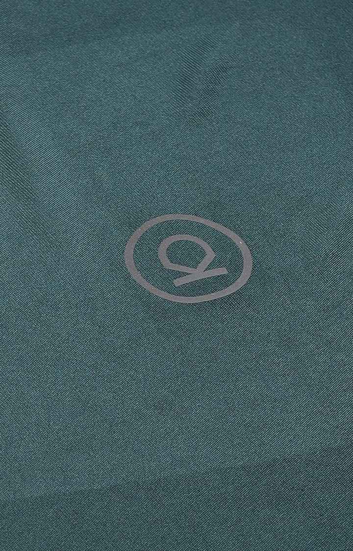 Women's Green Solid Polyester Activewear T-Shirt