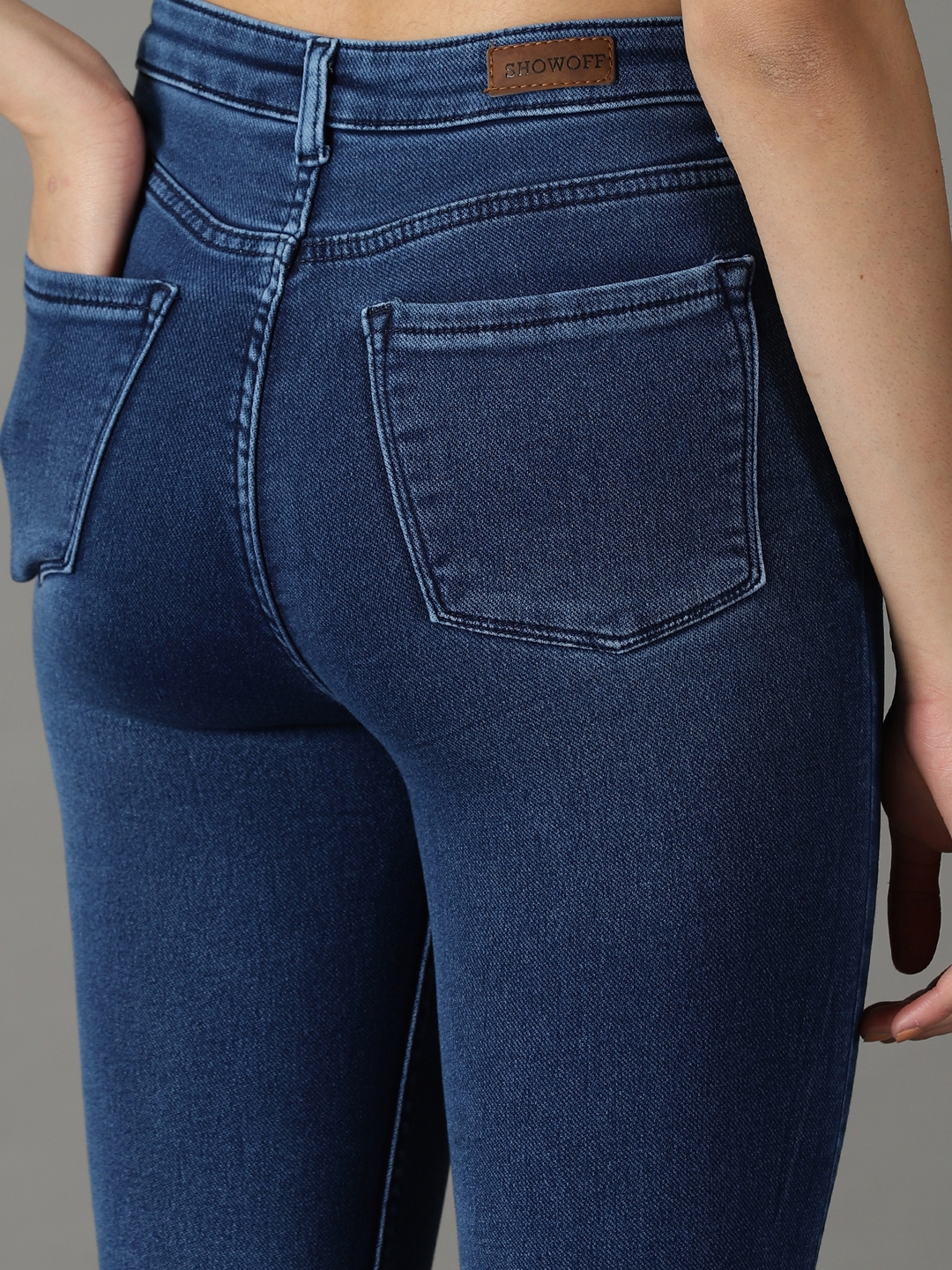 Showoff | SHOWOFF Women Navy Blue Solid  Skinny Fit Jeans 6