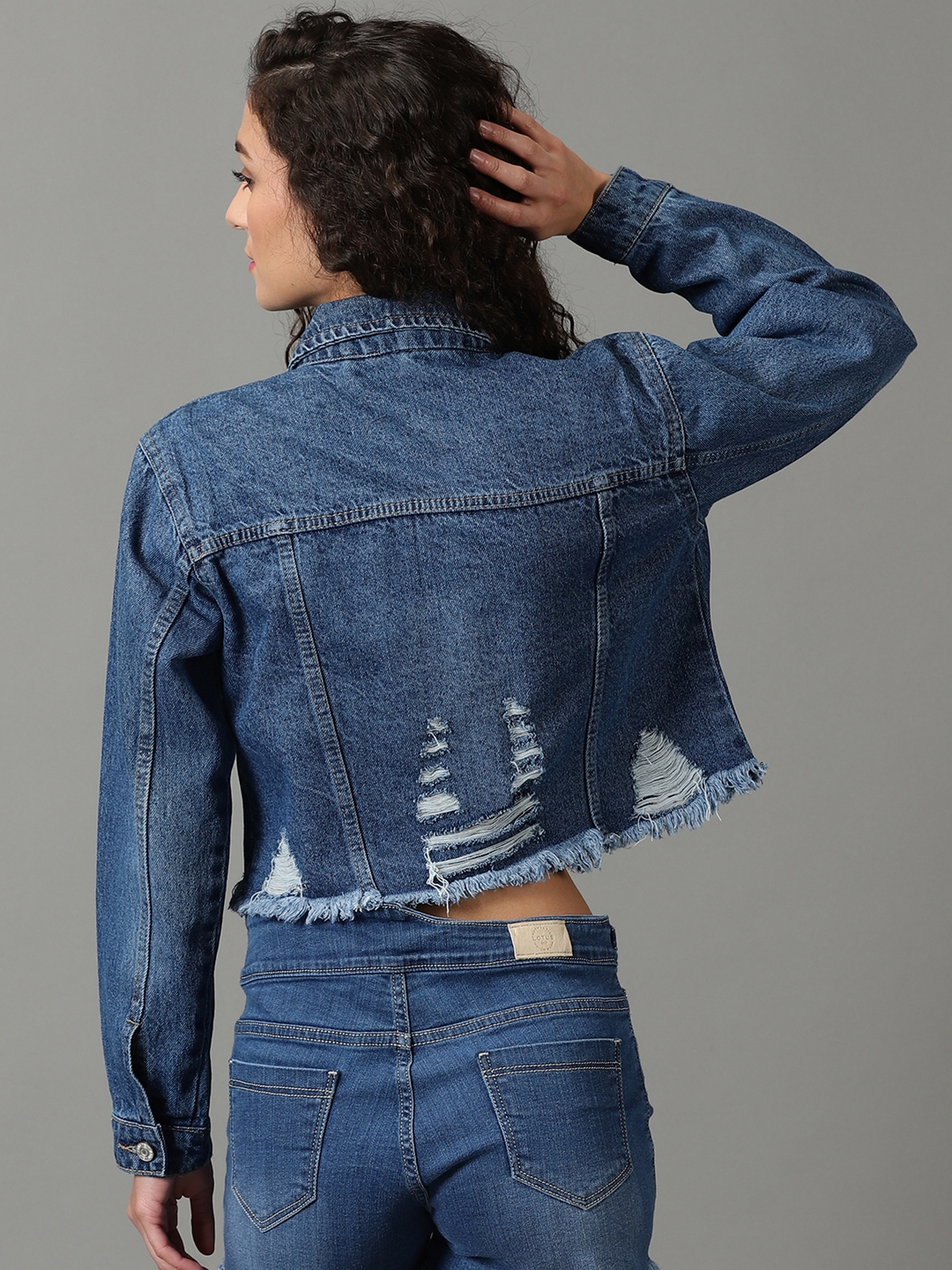 Blue Long Sleeves Denim Jackets Single Breasted Button Lapel - Temu