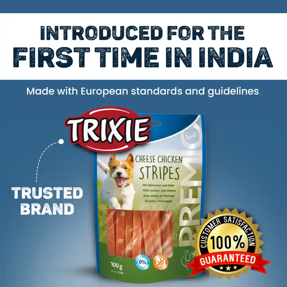 Trixie Premio Cheese Chicken Stripes Dog Treats, 100 g