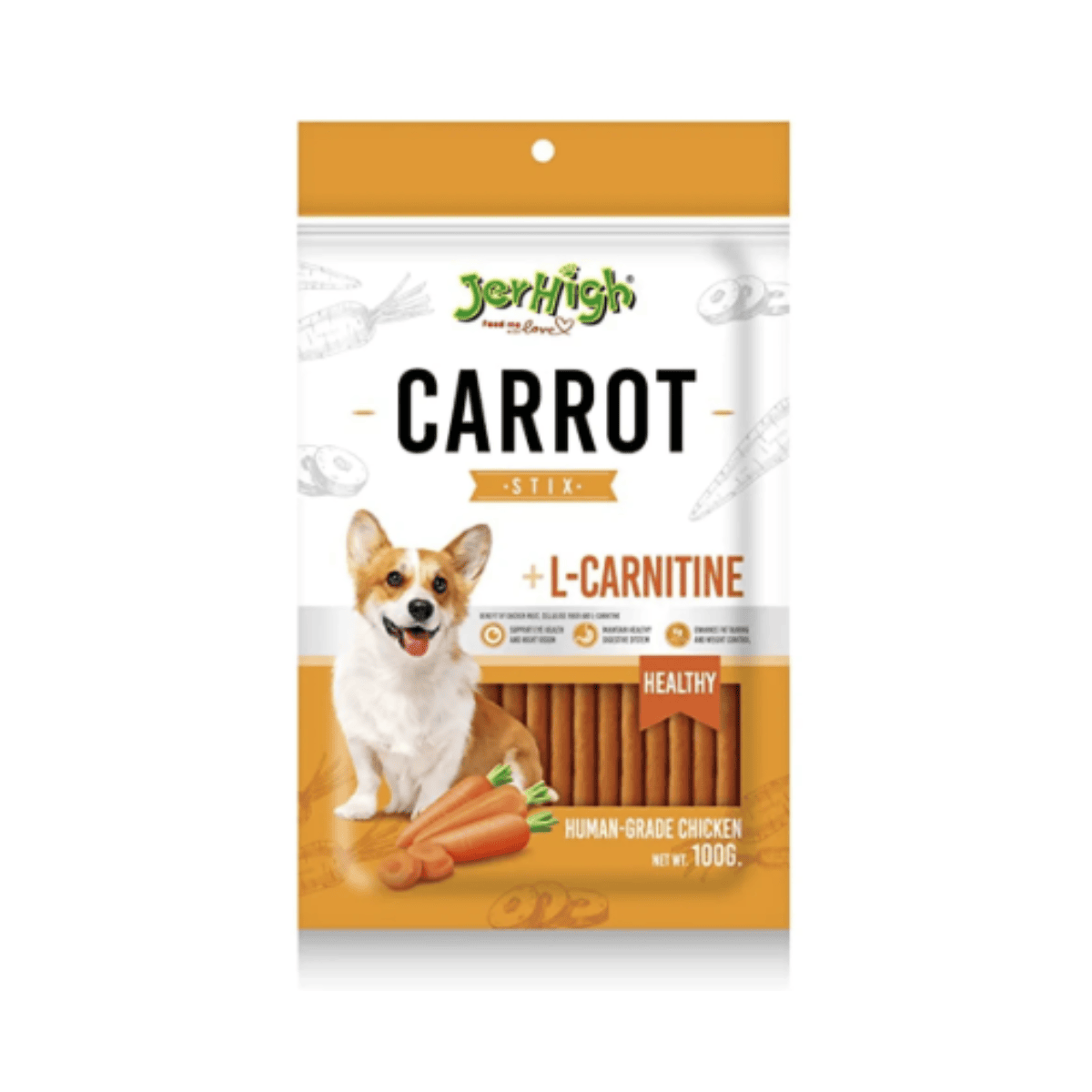 Jer High Carrot Stix Dog Treat - 100 Gm