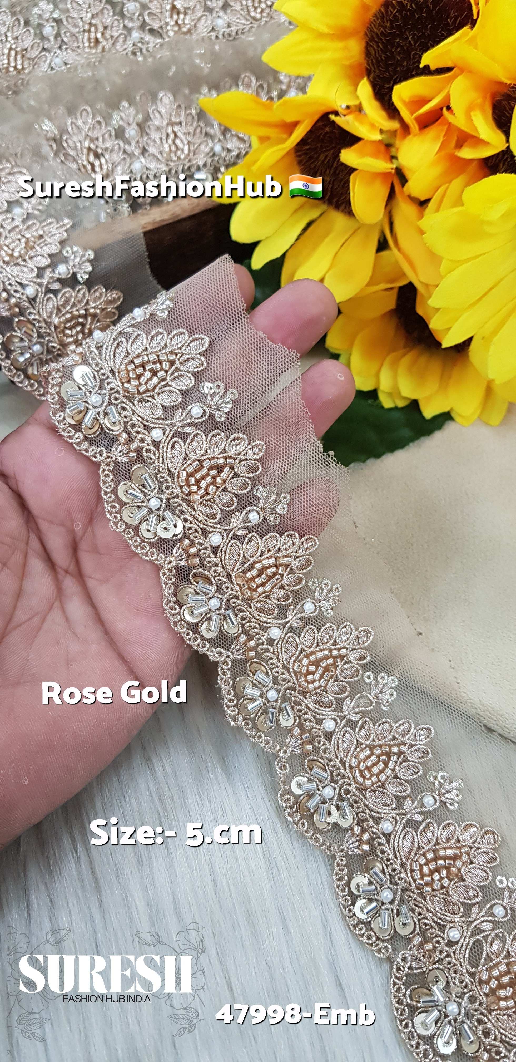 One-Sided Scalloped Floral Embroidery Lace