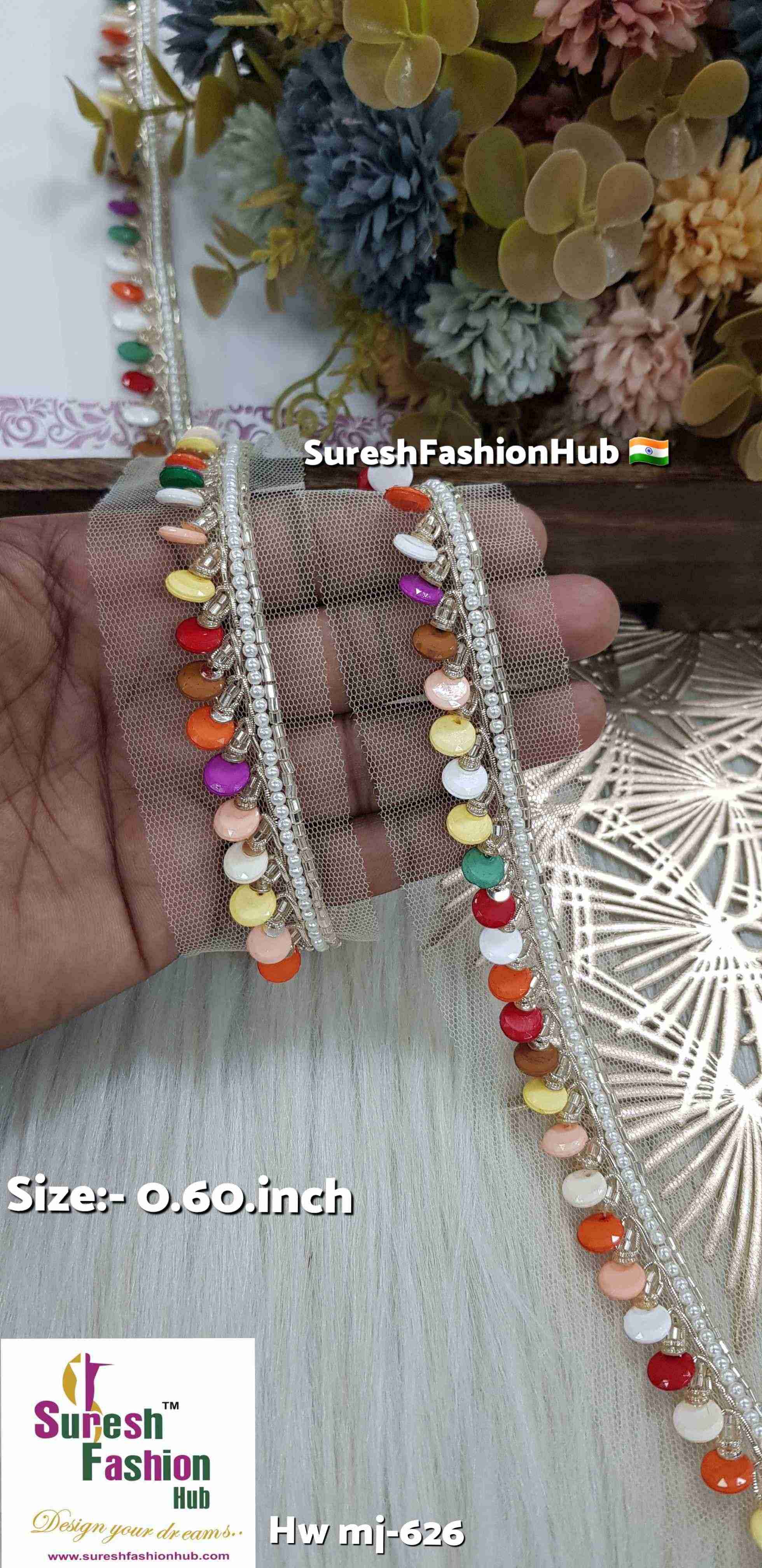 Rainbow Pearl Handmade Lace