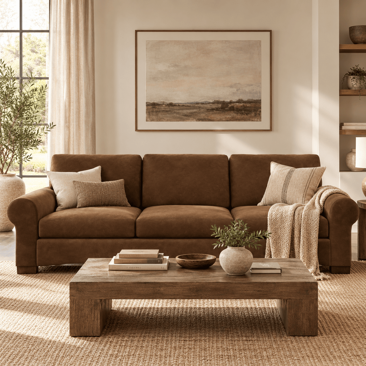 Pottery Barn | Turner Roll Leather Grand Sofa