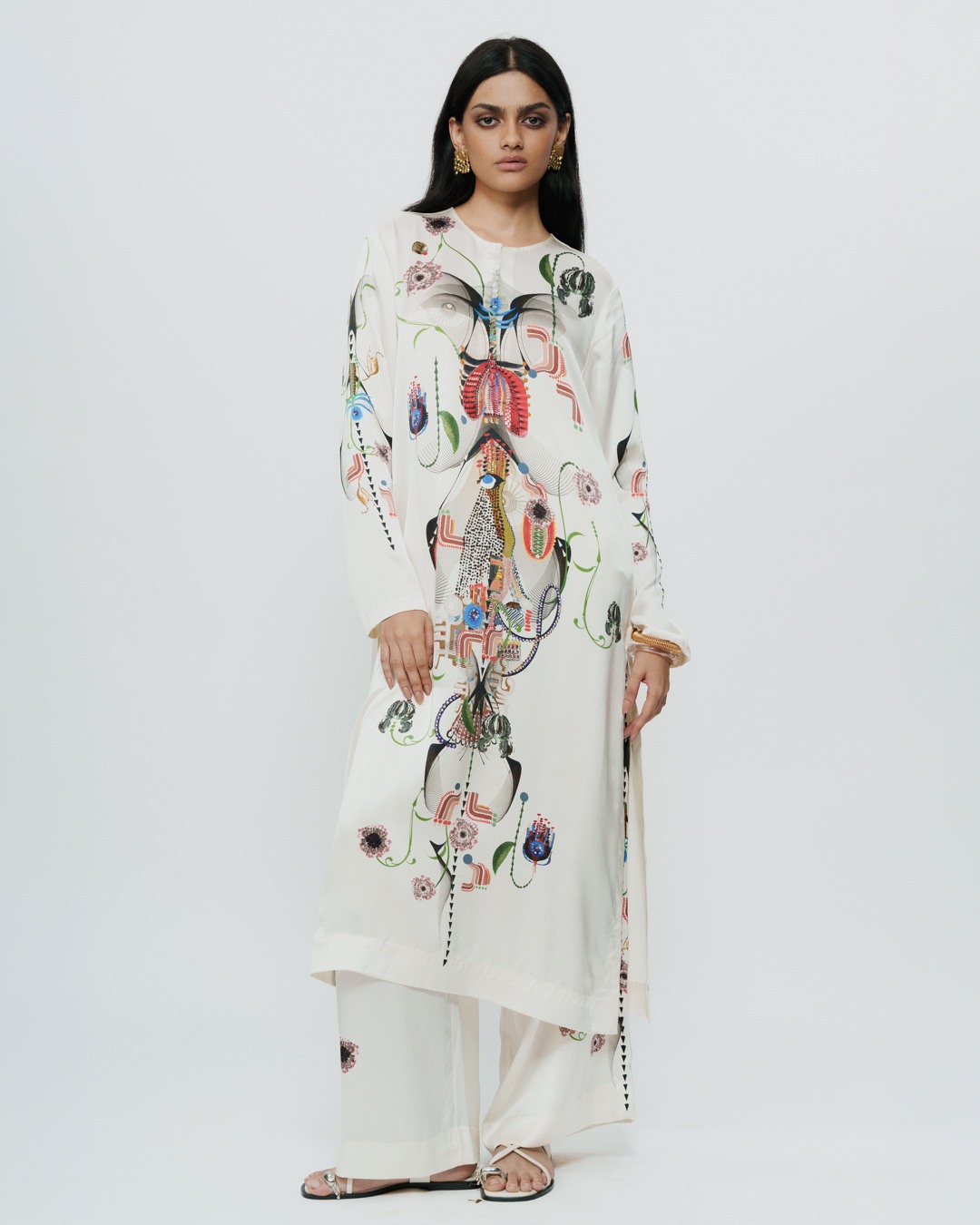 Astral Print Long Kurta with Trouser