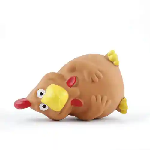 Barkbutler Fofos Latex Bi Rooster Squeaky Toy for Dogs (Brown)