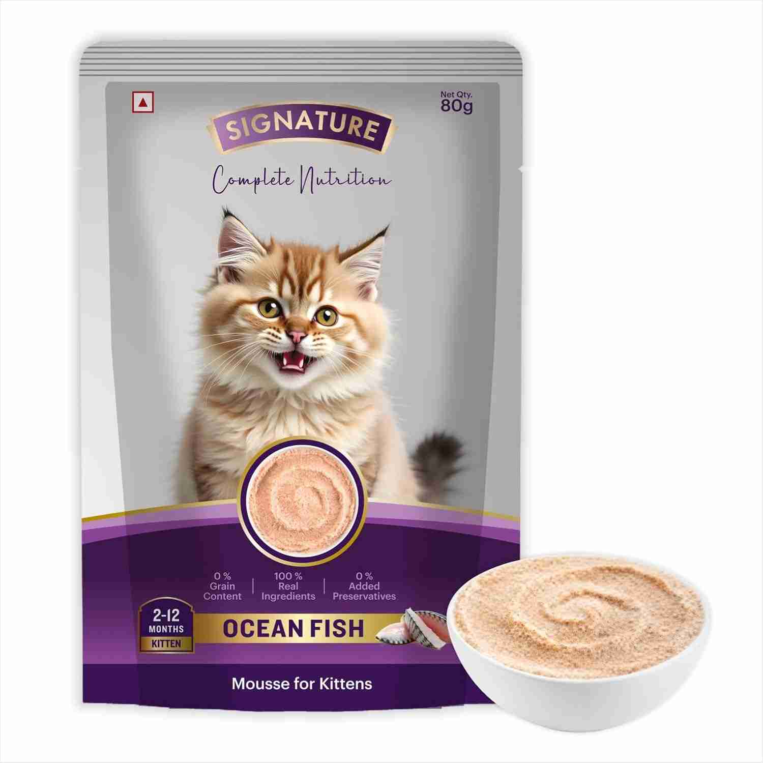 Signature Ocean Fish Mousse Kitten Cat Wet Food, 80g