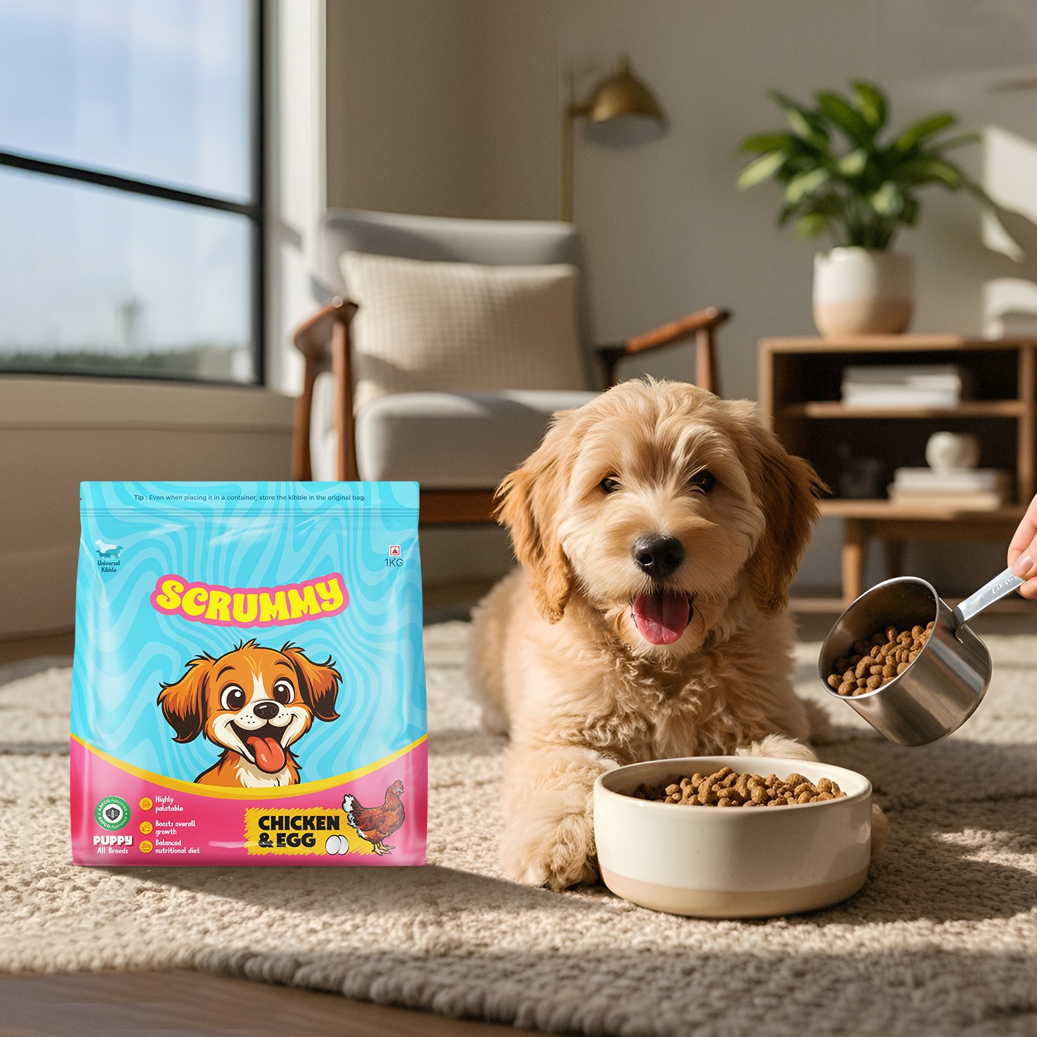 Scrummy Chicken and Egg Puppy All Breeds Kibble Dry Food for Dogs