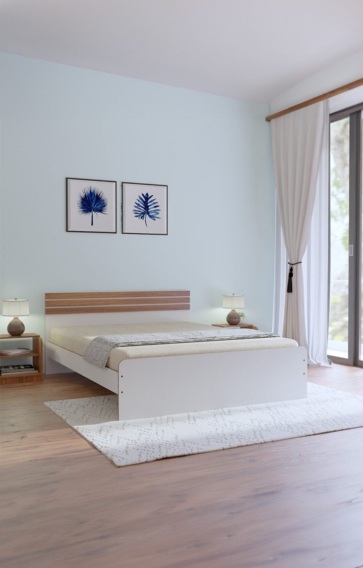 Valancia King Size Bed Without Storage - Frosty White