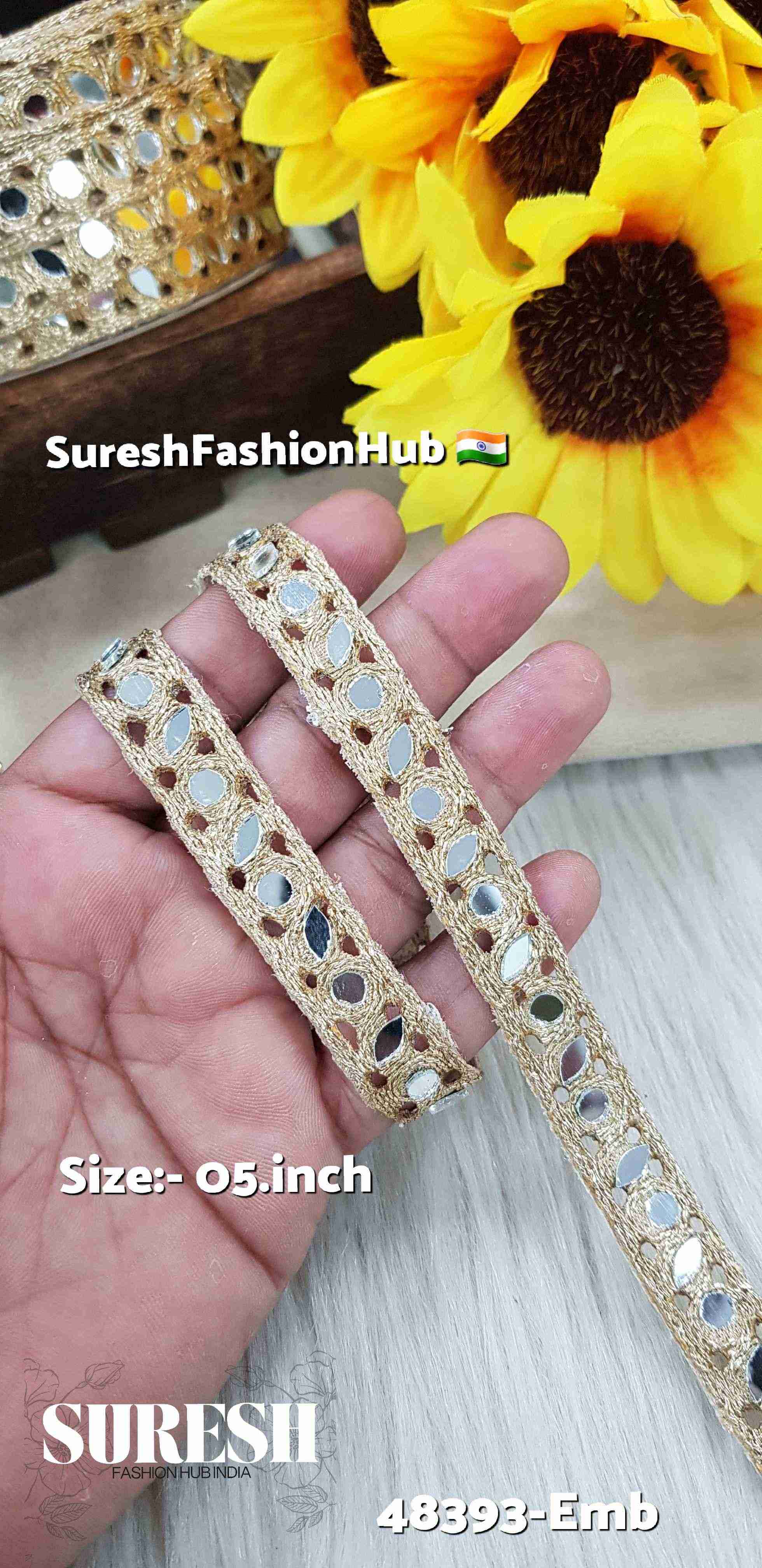 Antique Gold Mirror Cutwork Border