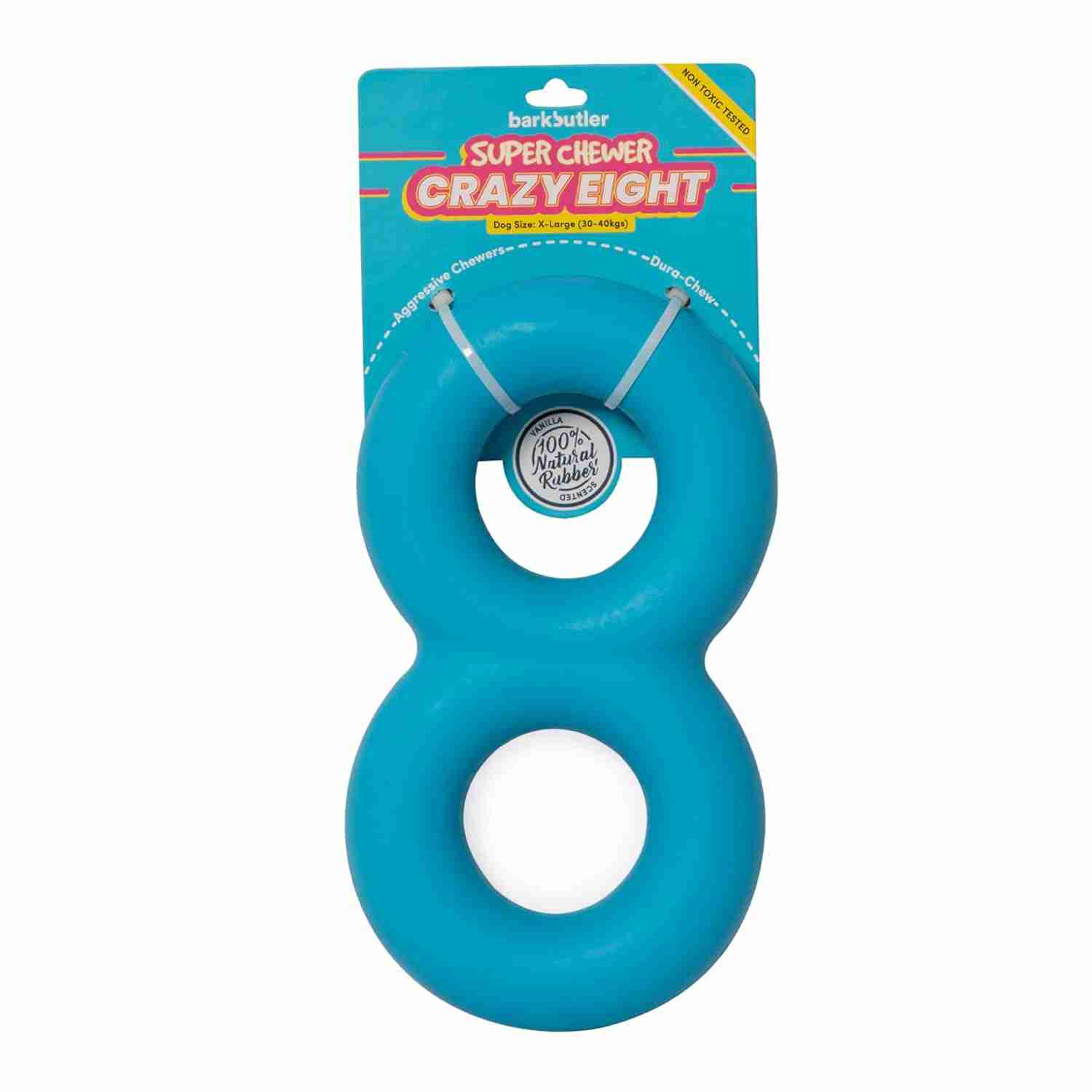 Barkbutler Crazy Eight Dog Toy, Blue