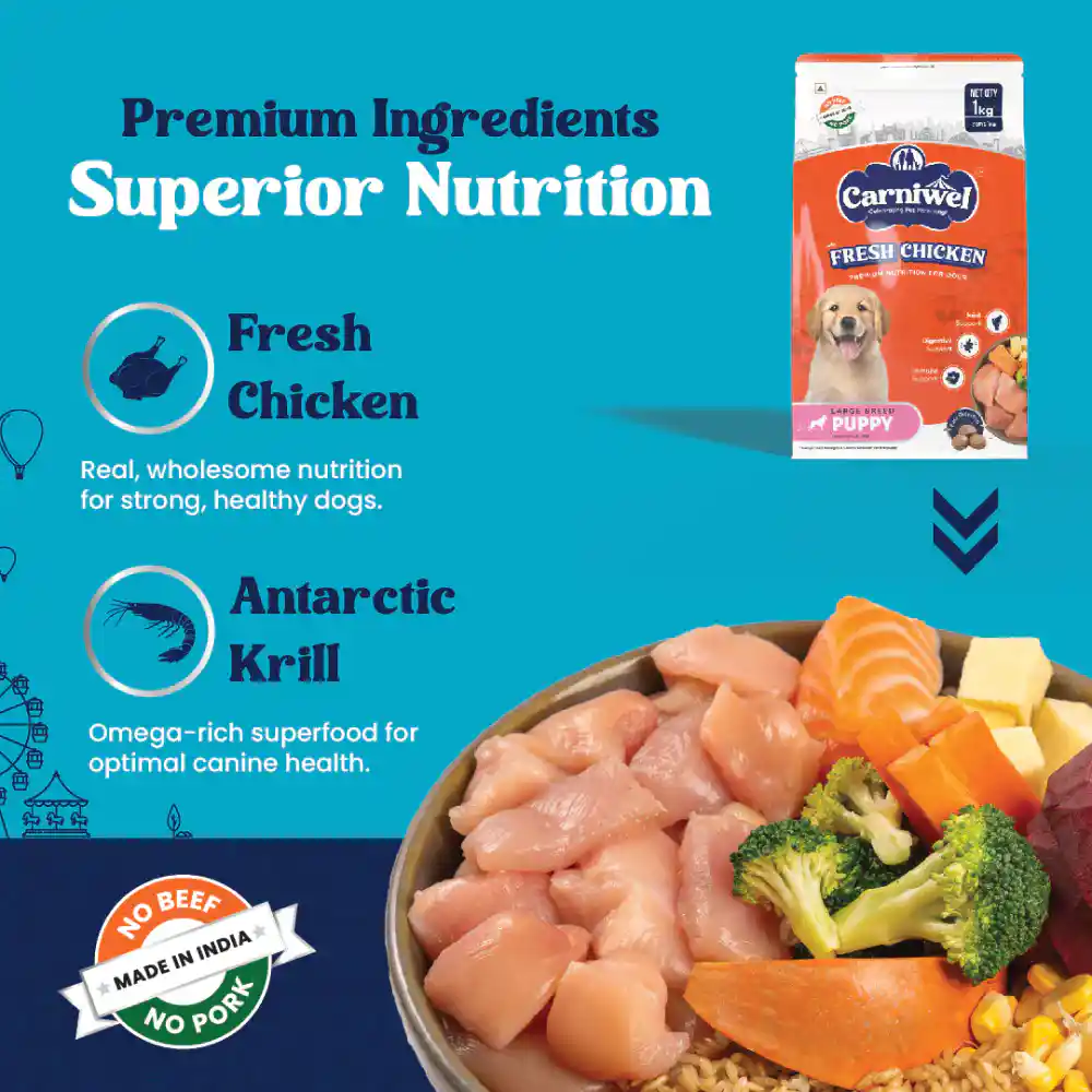 Carniwel Fresh Chicken Puppy Large dogs 1kg – (Best Before Jul’26)