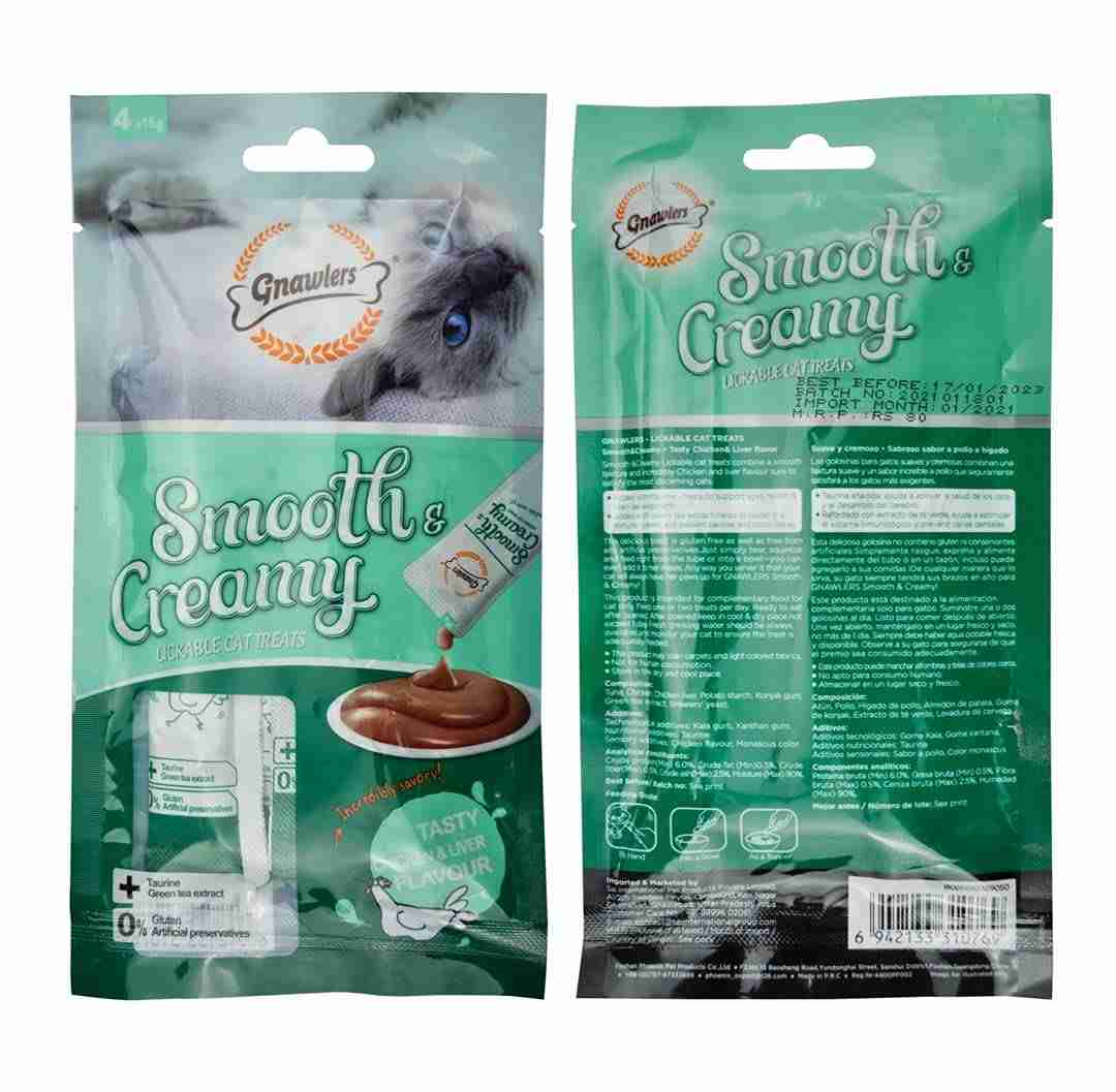 Gnawlers Chicken and Liver Flavour Creamy Cat Treats, 60g