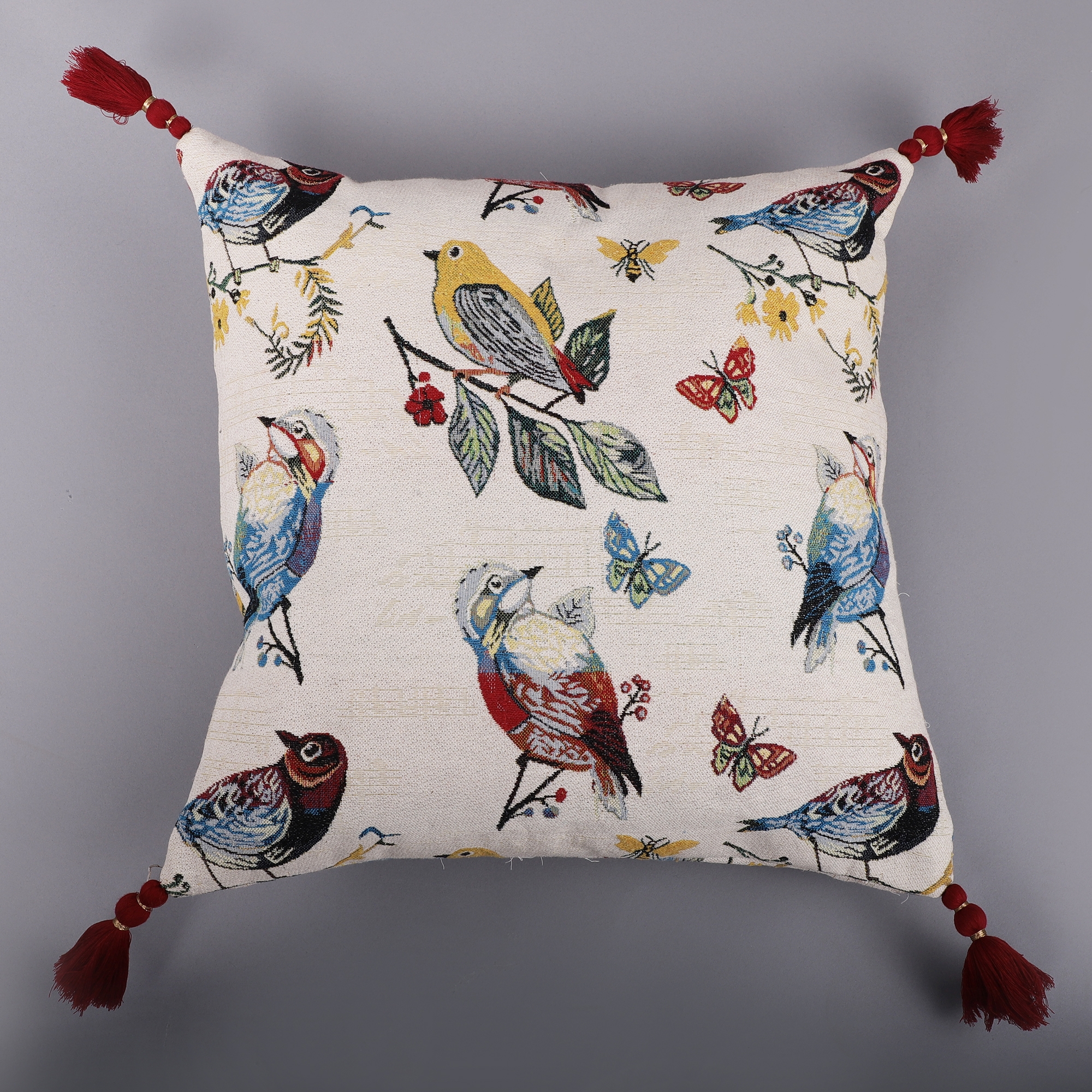 Harold Meagan | Embroidered Bird Cushion Cover Set ( Pack Of 3 ) 1