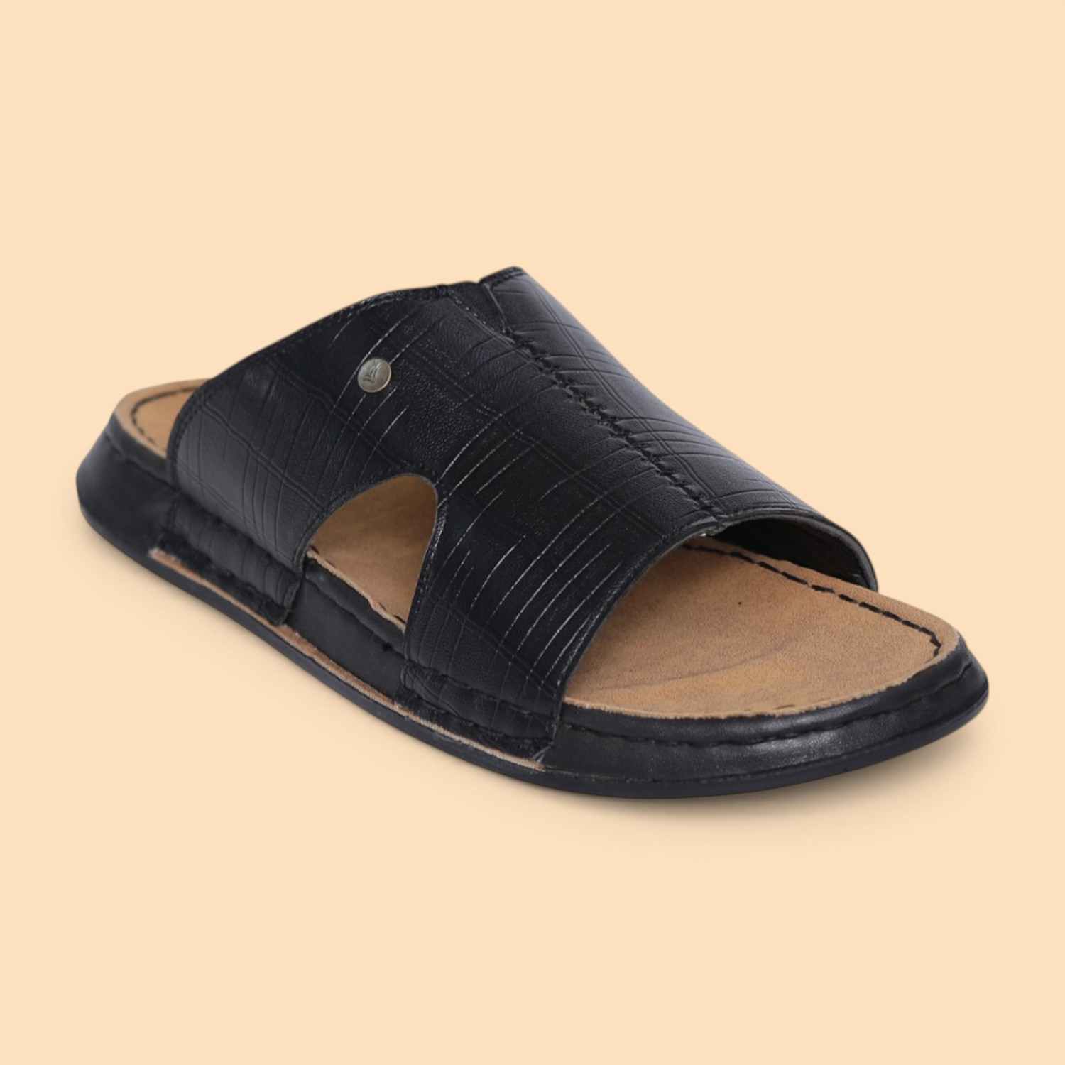 Men Black Haven Single-Strap Slides
