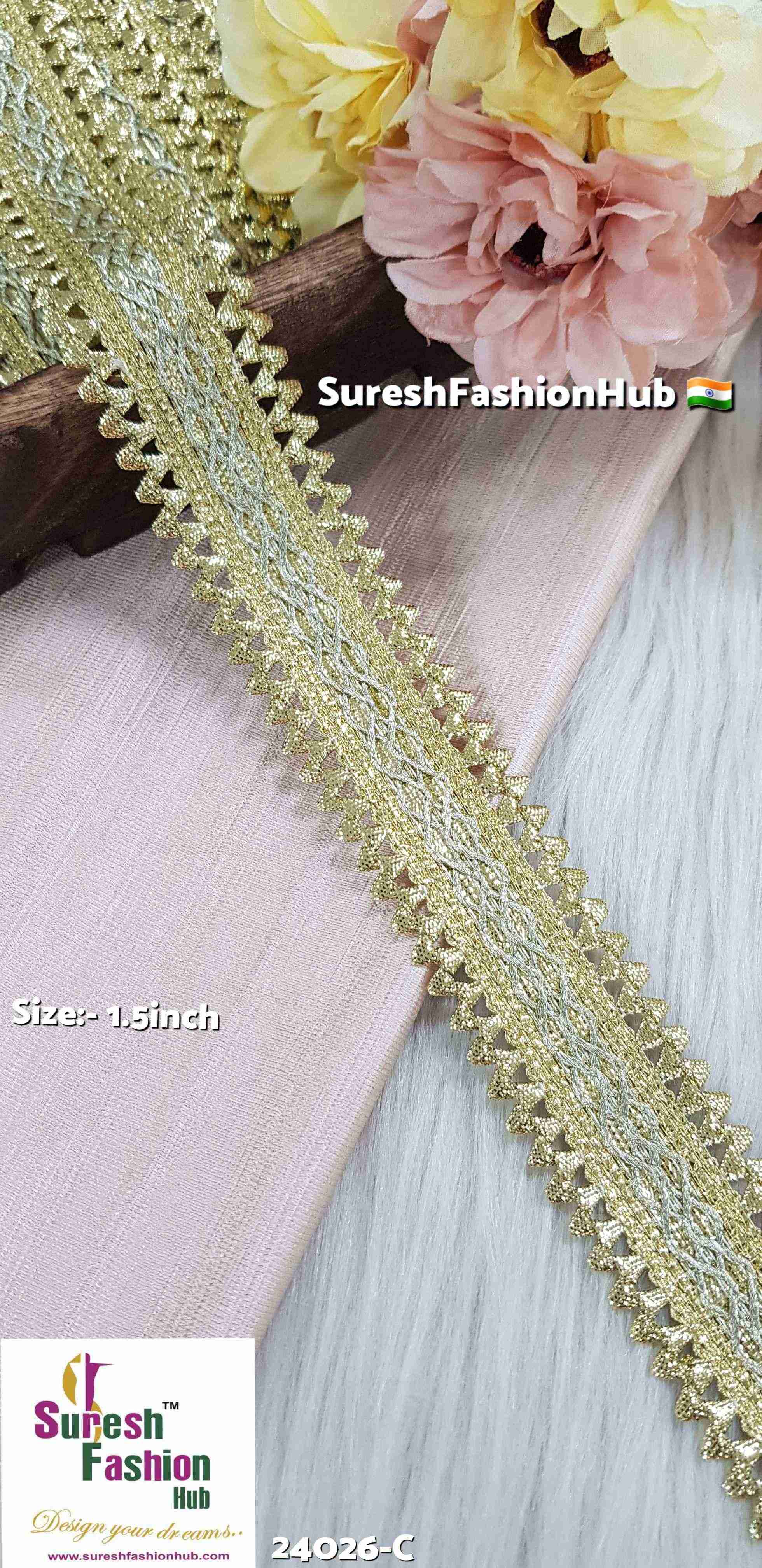 Light Gold Samosa Jhalar Lace