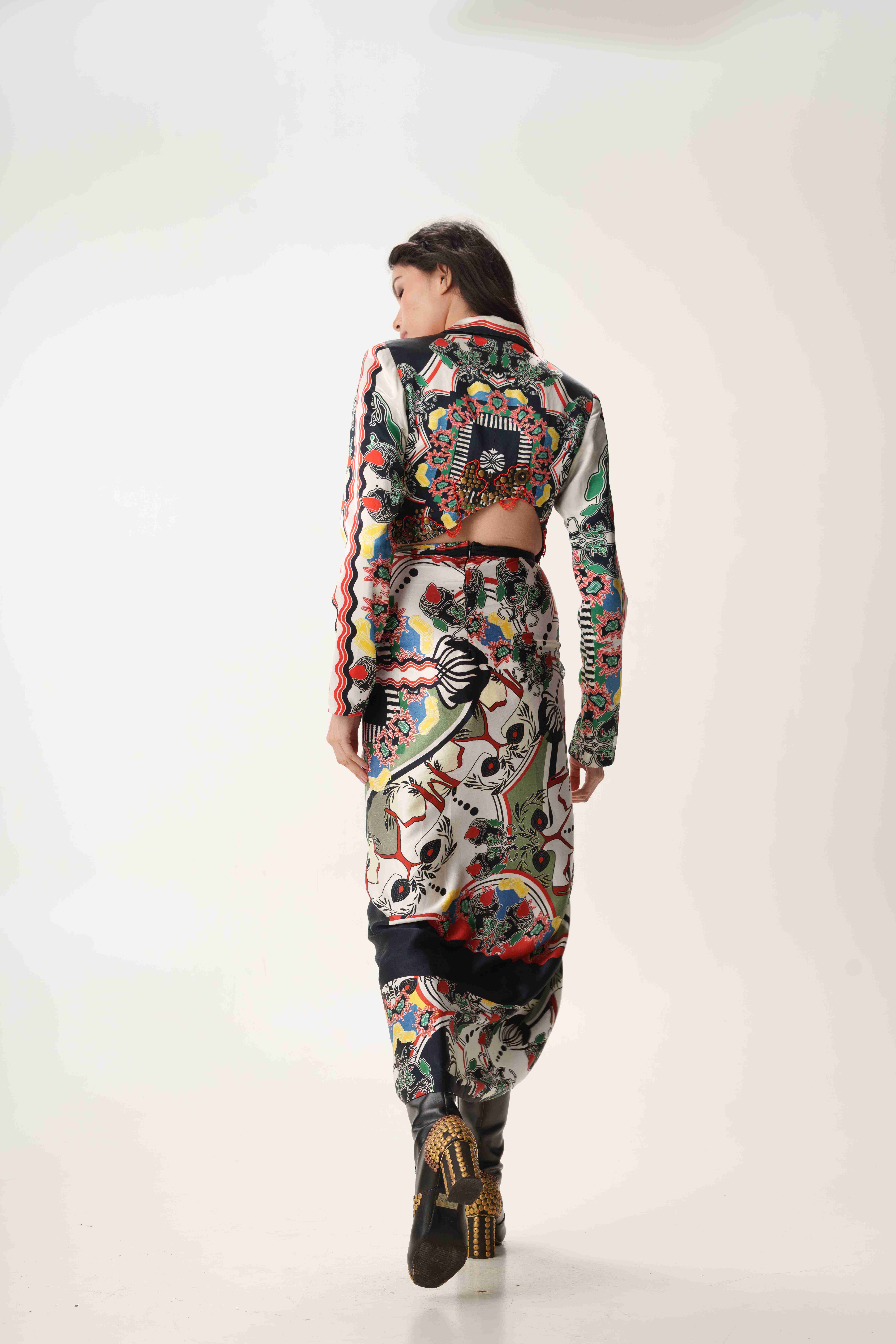 Asymetric Jacket and Knotted skirt